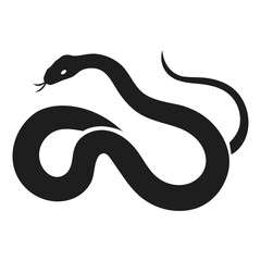 Black Snake silhouette. Serpent flat vector isolated on white background