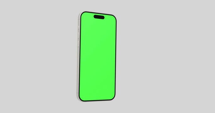 mockup 3d video animation of an iphone smartphone chroma green screen background isolated app social media tracking