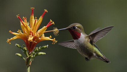 hummingbird and flower