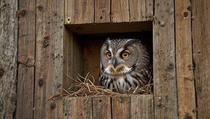 owl on a door