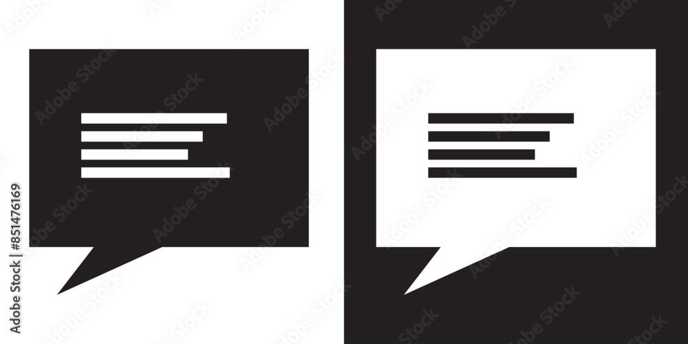 Wall mural speech bubble sign and symbol vector illustration. chat, comment or message speech bubble icon. flat