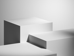 Minimalism abstract background, pedestal. 3D illustration. 