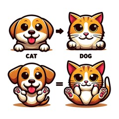 A cartoon of a dog design drawing graphic and cat design drawing graphic accessible eyecatching highquality accessible.