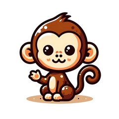 A cartoon of a monkey design colours drawing graphic vector highquality realistic vector.