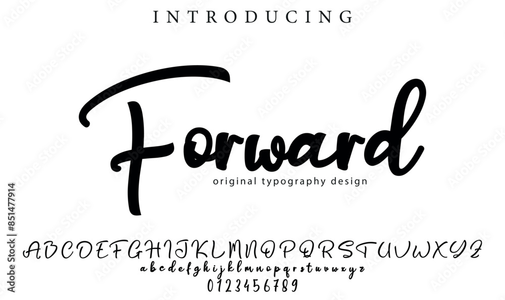 Wall mural Forward Font Stylish brush painted an uppercase vector letters, alphabet, typeface