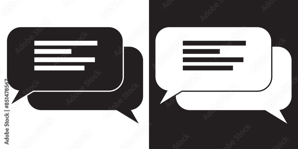 Wall mural speech bubble sign and symbol vector illustration. chat, comment or message speech bubble icon. flat