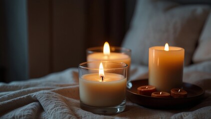 candles on a table