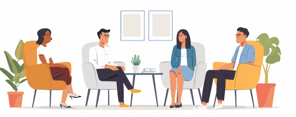 A psychologist conducting therapy sessions with clients, providing support and guidance.