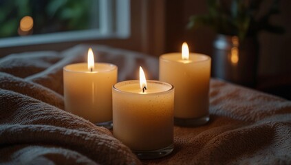 christmas candle and christmas tree