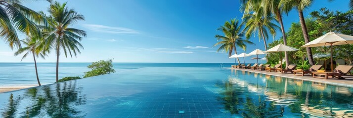 Fototapeta premium Luxury Resort Pool with Ocean View