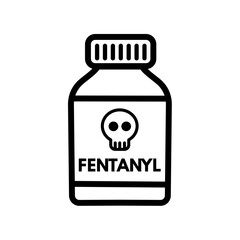 fentanyl, drug bottle, poisonous - vector icon