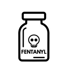 fentanyl, drug bottle, poisonous - vector icon