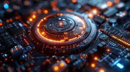 Futuristic Abstract Tech Interface - Minimalist Digital Background