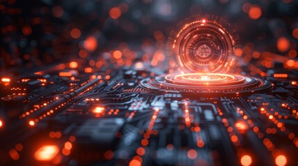 Futuristic Abstract Tech Interface - Minimalist Digital Background