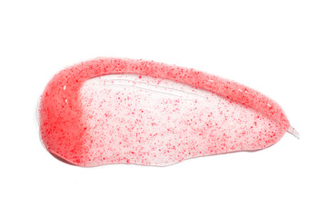 Berry scrub swatch on white background. Face, body or lip product.