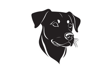 create a vector silhouette image of dog logo style