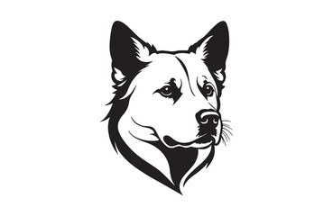 create a vector silhouette image of dog logo style