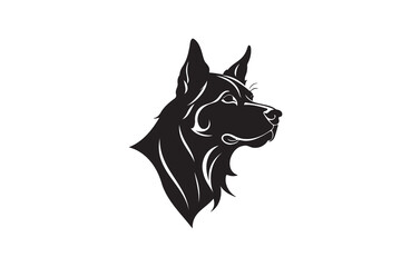 create a vector silhouette image of dog logo style