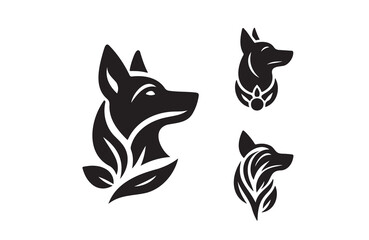 Obraz premium create a vector silhouette image of dog logo style