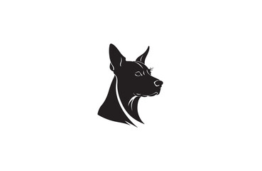 create a vector silhouette image of dog logo style