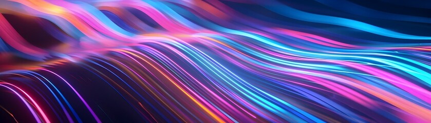Fototapeta premium Glowing Neon Abstract Background with Dynamic Vibrant Colors and High Contrast for Tech Themes