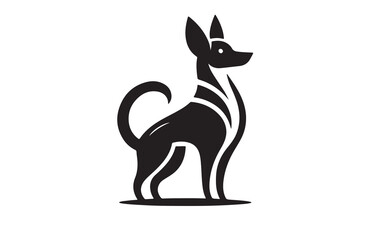 create a vector silhouette image of dog logo style