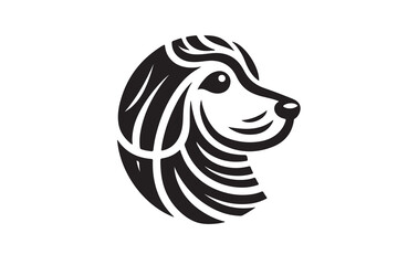 create a vector silhouette image of dog logo style