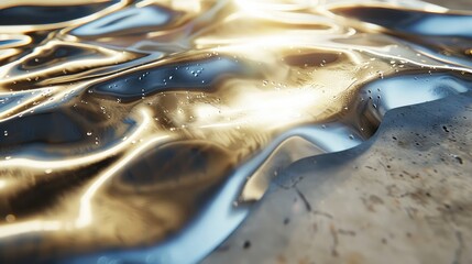 Chrome-plated surface gleaming in sunlight