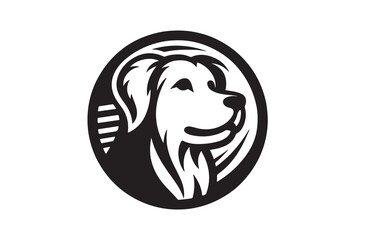 create a vector silhouette image of dog logo style