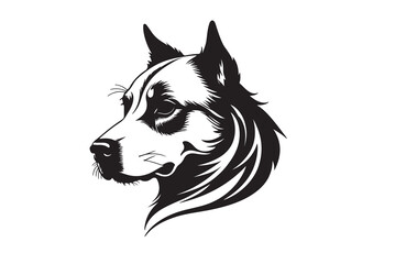 create a vector silhouette image of dog logo style