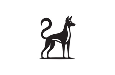 Obraz premium create a vector silhouette image of dog logo style