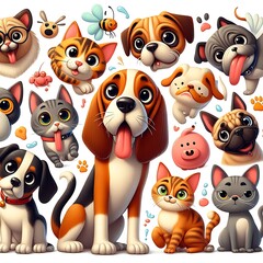 Obraz premium A group of cartoon animals eyecatching optimized engaging accessible.