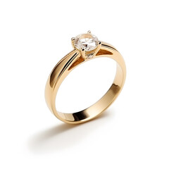 Golden ring  jewelry, isolated on white background