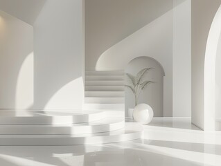 Clean white space interior backgrounds