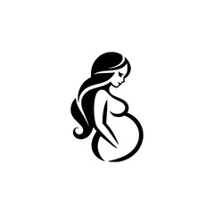 pregnant woman health professional business logo vector illustration template design