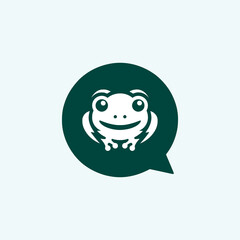frog message app professional business logo vector illustration template design