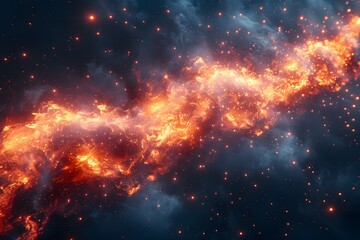 Fototapeta premium Glowing Cosmic Nebula with Sparkling Particles in Deep Space Stunning Celestial Background for Astronomy and Space Projects