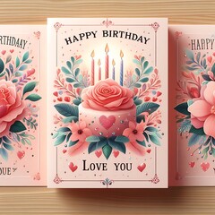 A group of cards with flowers and candles vector professional.