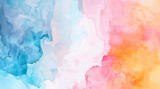 abstract animated stained background seamless loop Soft pastel watercolor abstract background in shades of blue, pink, and orange. Ideal for greeting cards, invitations, and design projects.