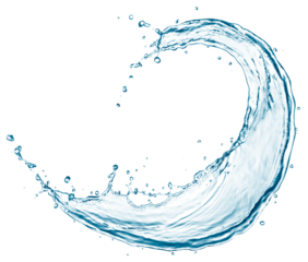 Blue water splash isolated