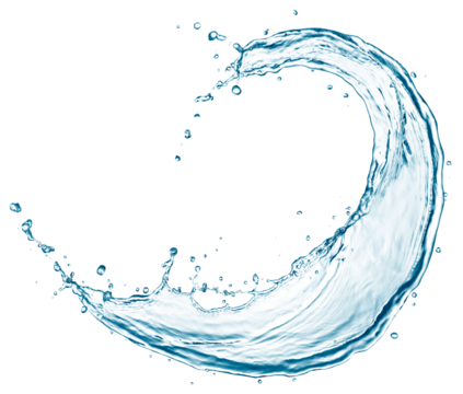 Blue water splash isolated