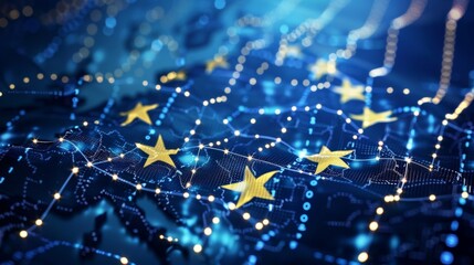 Digital constellation exploration eu concept on networks, connectivity, and data integration