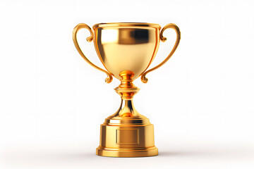 Fototapeta premium Golden trophy cup isolated on white background