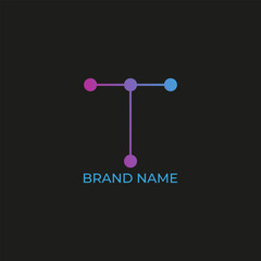 T letter technology abstract business logo design