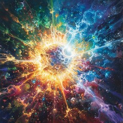 Fototapeta premium Eruption of Quantum Enrg