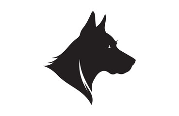 create a vector silhouette image of dog logo style