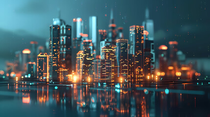 Obraz premium 3D rendering of futuristic cityscape