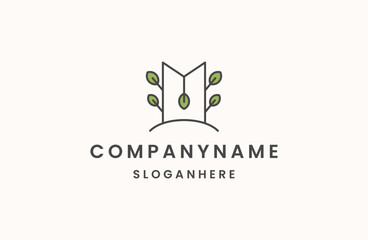 Initial Letter M leaf Logo. Green leaf logo Template vector Design.