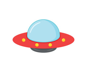 UFO Alien Spaceship Icon Cartoon Animated Vector Illustration
