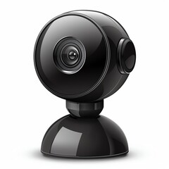 A webcam clipart, computer hardware element, vector illustration, black, isolated on white background